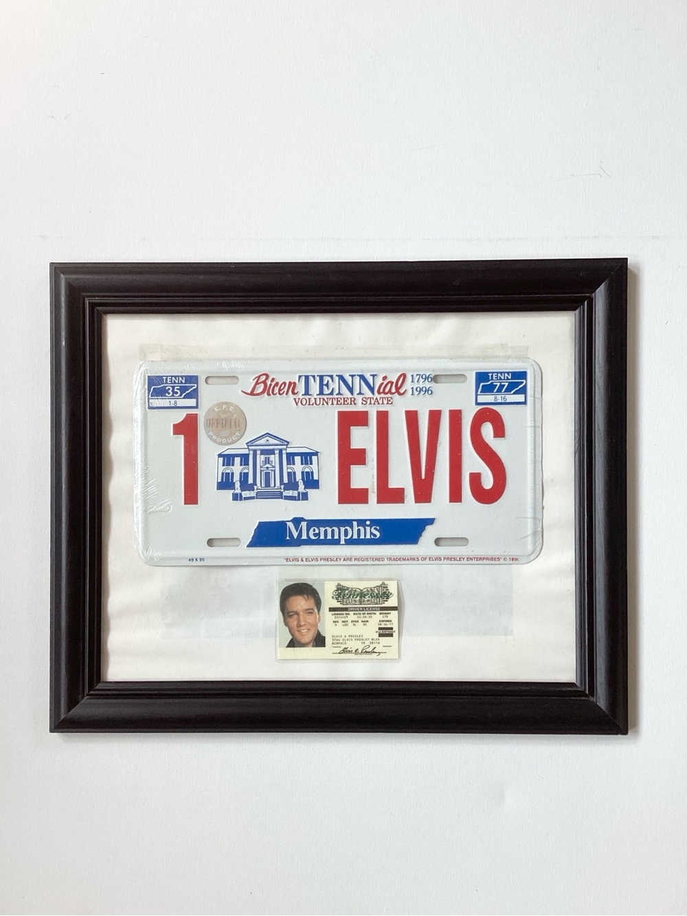 Elvis Presley Framed License Plate